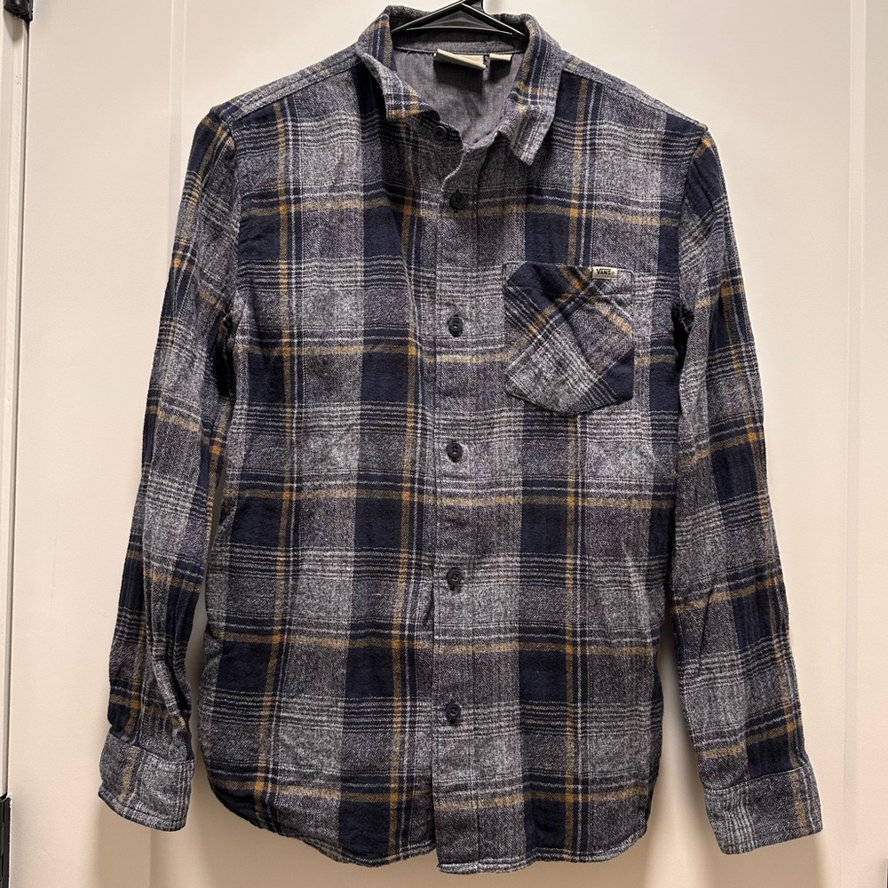 Plaid Flannel shirt -blue and gray